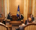 Kryeparlamntari Krasniqi  priti shefin e Misionit të OSBE-së në Kosovë, Tim Guildiman
