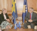 Kryeparlamentari Krasniqi u takua me shefen e Zyrës së Suedisë në  Prishtinë, znj. Ann-Sofie Nilsson