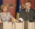 Konferencë e përbashkët për  shtyp e kryeparlamentarit Krasniqi dhe eurodeputetes Doris Pack 