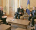 Kryeparlamentari, dr. Jakup  Krasniqi, u takua  me ipeshkvin  e Kishës Katolike të Kosovës,  imzot Dodë Gjergji