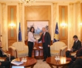 Kryekuvendari, dr. Jakup Krasniqi, priti euro deputeten, Tanja Fajon