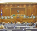 Nga mbledhja solemne e Parlamentit të Republikës së Kosovës, me rastin e vizitës së kryeparlamentarit kroat, Bebiq