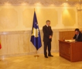 Kryeparlamentari Krasniqi priti kryetarin e Parlamentit të Maqedonisë, Trajko Veljanoski