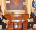 Kryekuvendari Krasniqi priti ministren e Mbrojtjes së Republikës së Shqipërisë, znj. Mimi Kodheli 